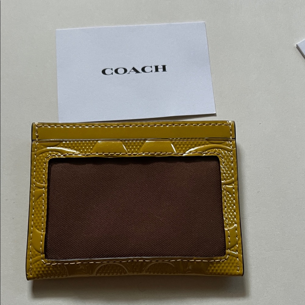 Coach Mustard Yellow id Card Holder - Picture 2 of 4